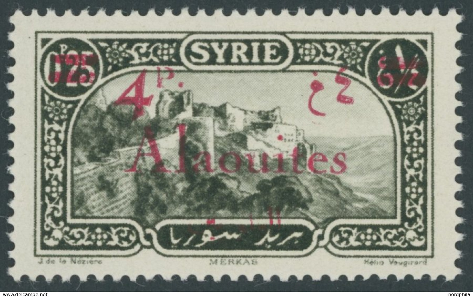 ALAWITEN-GEBIET 49 , 1926 4 Pia. Auf 0.25 Pia. Olivschwarz, Falzrest, Pracht,Mi. 70.- - Autres & Non Classés