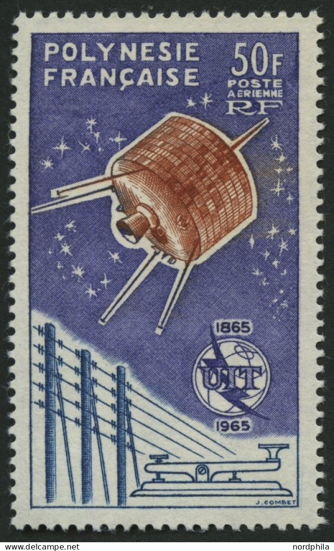 FRANZÖSISCH-POLYNESIEN 44 , 1965, 50 Fr. UIT, Pracht, Mi. 120.- - Unused Stamps