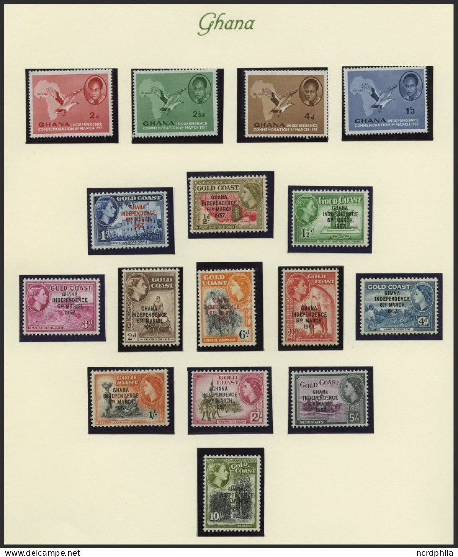 GHANA , 1957-65, Recht Komplette Postfrische Sammlung Ghana Auf Borekseiten, Prachterhaltung, Mi. 280.- - Ghana (1957-...)