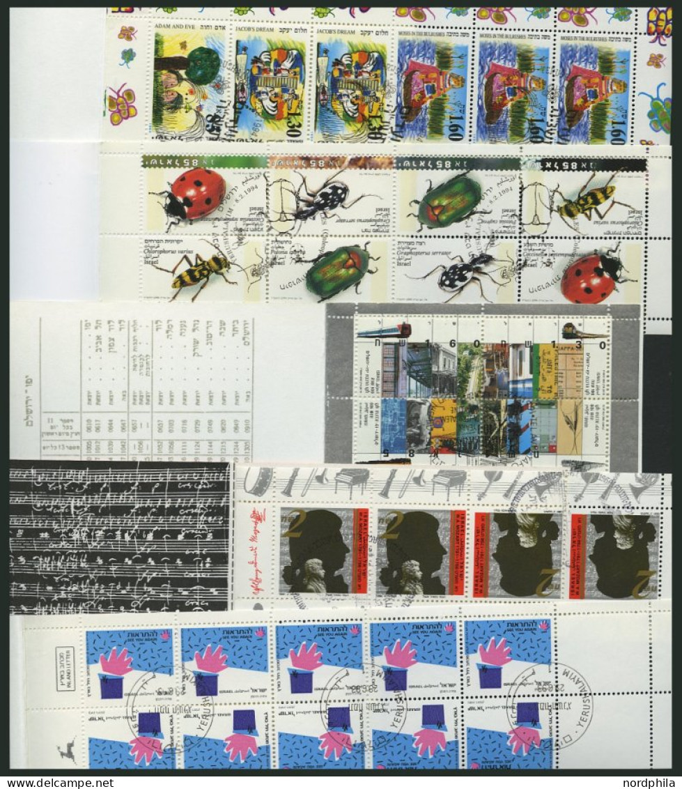 ISRAEL - SAMMLUNGEN, LOTS MH O, 1989-94, 5 Verschiedene Markenheftchen, Pracht, Mi. 134.- - Markenheftchen