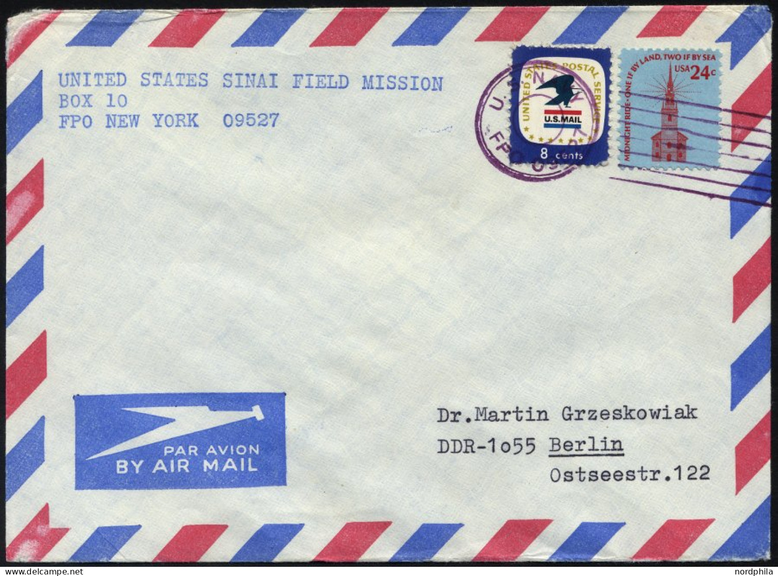 FELDPOST 1977, Feldpostbrief Der US-Navy Mit Stempel Der Sinai-Field-Mission, Pracht - Brieven En Documenten