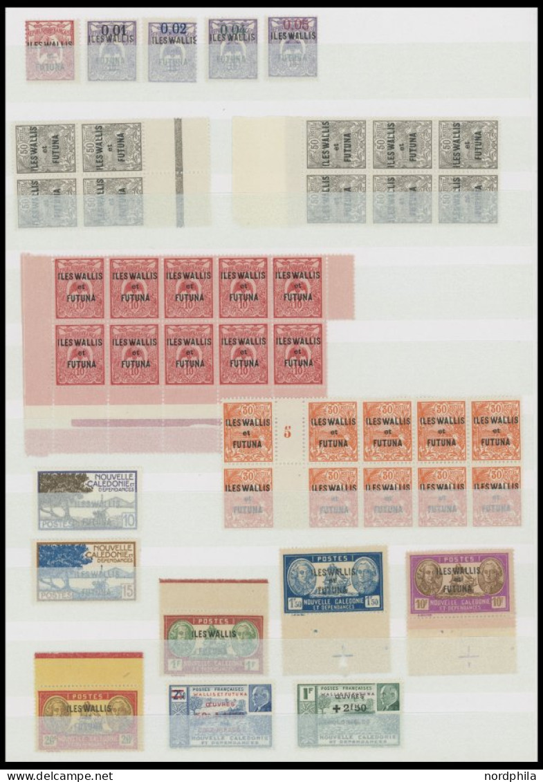 WALLIS- UND FUTUNA-INSELN , , 1920-40, Fast Nur Postfrische Partie Mit überwiegend Blockstücken, Prachterhaltung - Unused Stamps