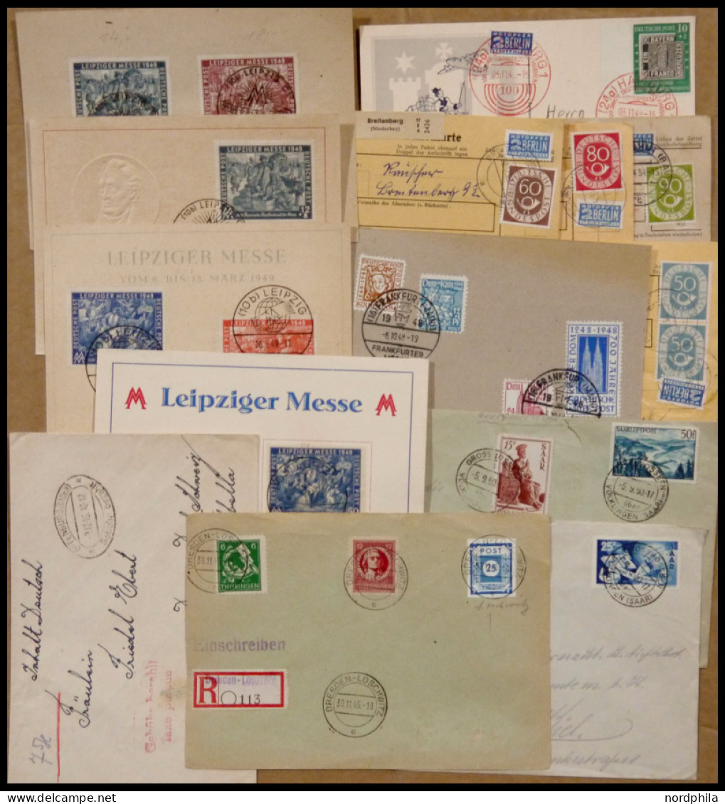 SLG., LOTS DEUTSCHLAND 1945-54, Partie Von 25 Verschiedenen, Teils Besseren Belegen Nachkriegsdeutschland, Meist Pracht, - Collections