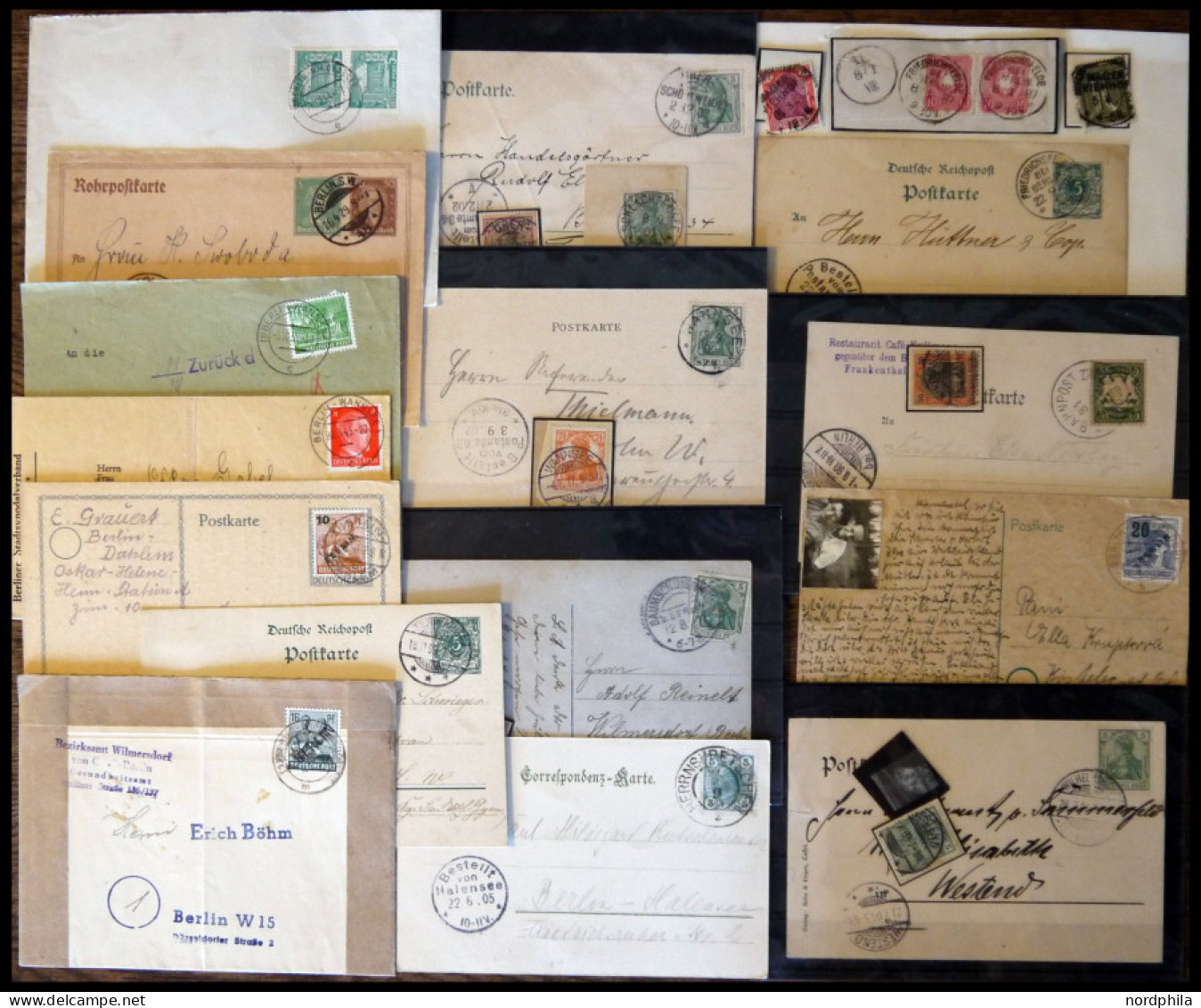 SLG., LOTS DEUTSCHLAND Brief,BrfStk BRIEF, 1875/1954, Berliner Stadtteile: Partie Von 15 Ganzsachen, Briefstücken Und Ei - Sammlungen