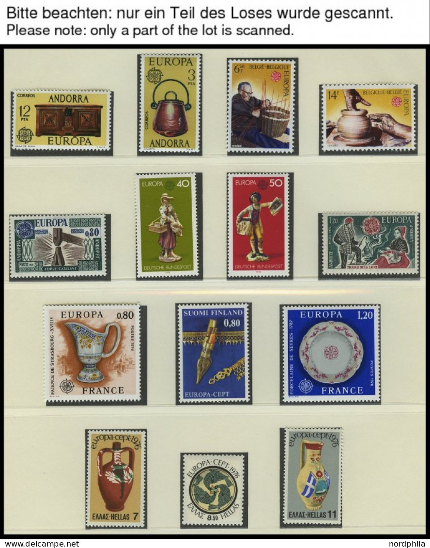 EUROPA UNION , 1976/7, Kunsthandwerk Und Landschaften, 2 Komplette Jahrgänge, Ohne Guernsey Nr. 133/4 Und Isle Of Man Nr - Sammlungen