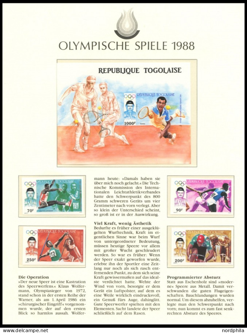 SPORT ,Brief , Olympische Spiele 1988 In 3 Borek Spezialalben Mit Vielen Guten Ausgaben, Auch Viele Ungezähnte Ausgaben, - Sonstige & Ohne Zuordnung