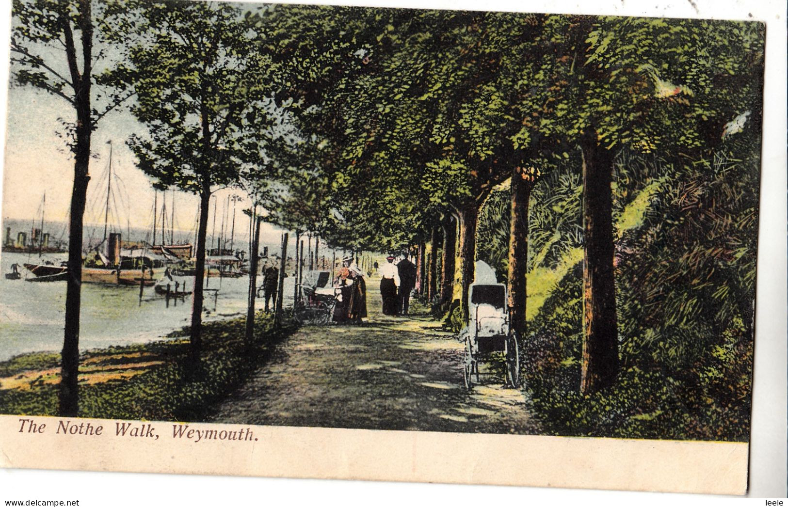 BV64.  Antique Postcard. The Nothe Walk, Weymouth, Dorset - Weymouth