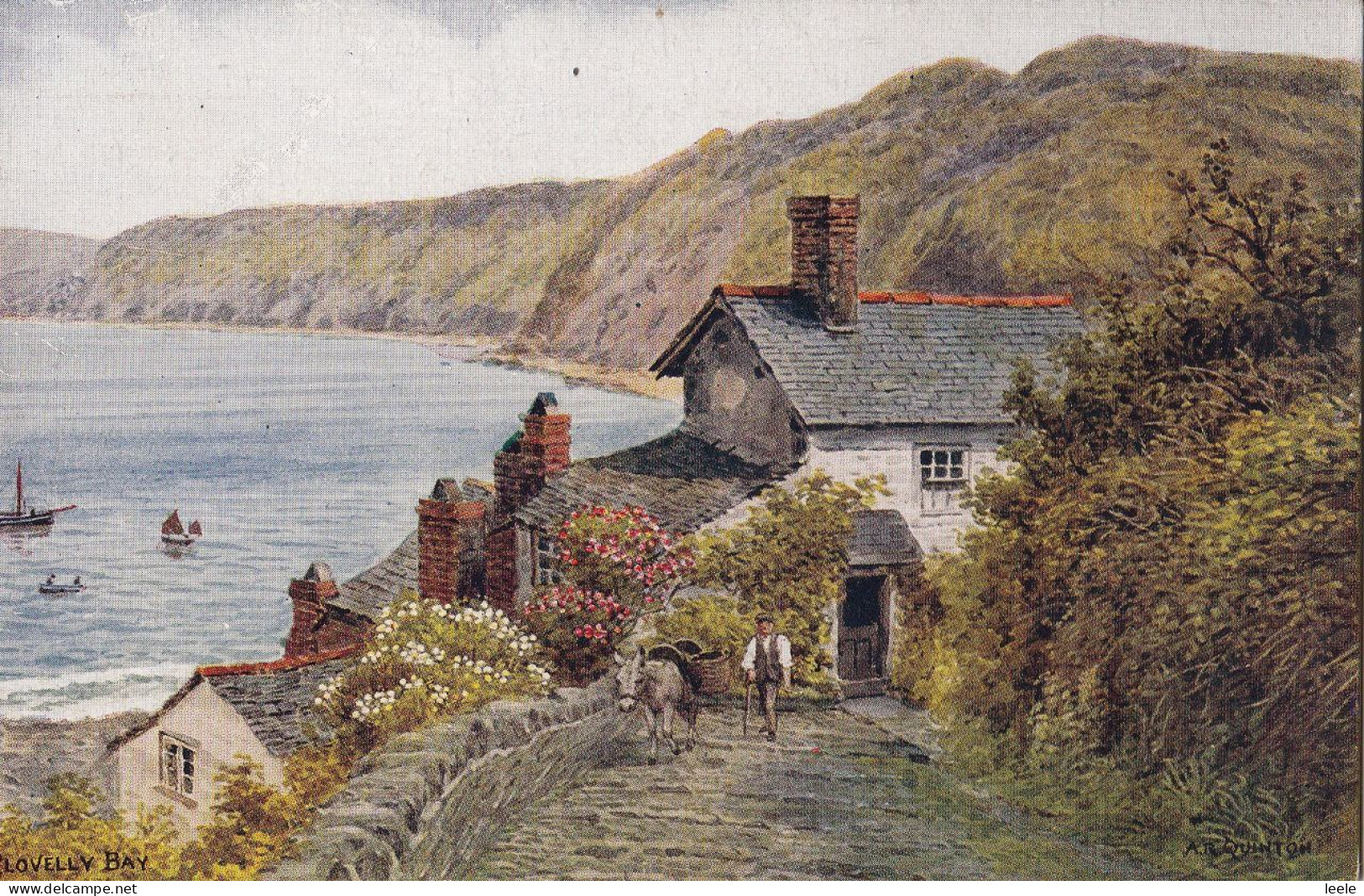 BV10.  Vintage Postcard.  Clovelly Bay,  Devon.  By A R Quinton - Clovelly