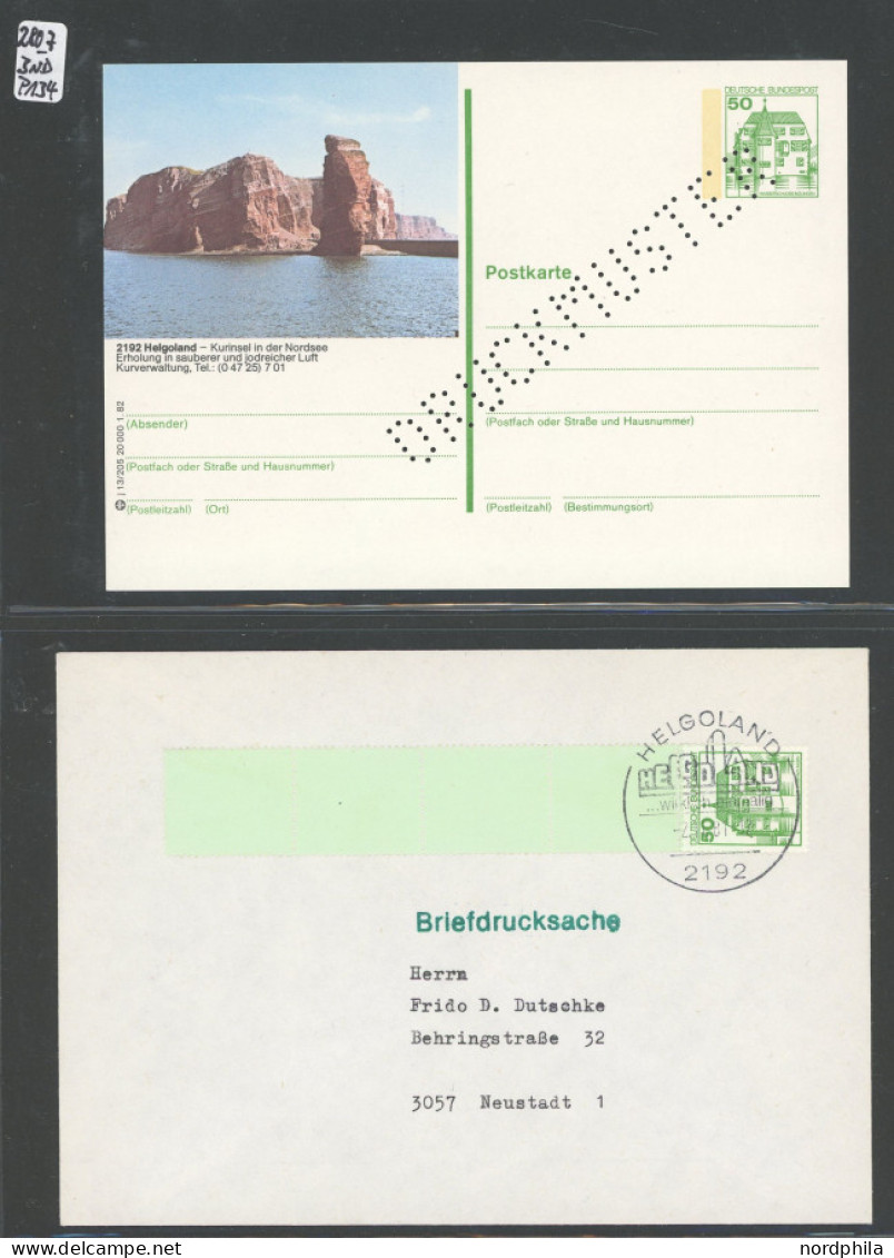 SONSTIGE MOTIVE Helgoland: 1966-87, Ca. 100 Belegen Im Album, Dabei Sonderstempel, Ansichtskarten, Bildpost-Ganzsachenka - Zonder Classificatie