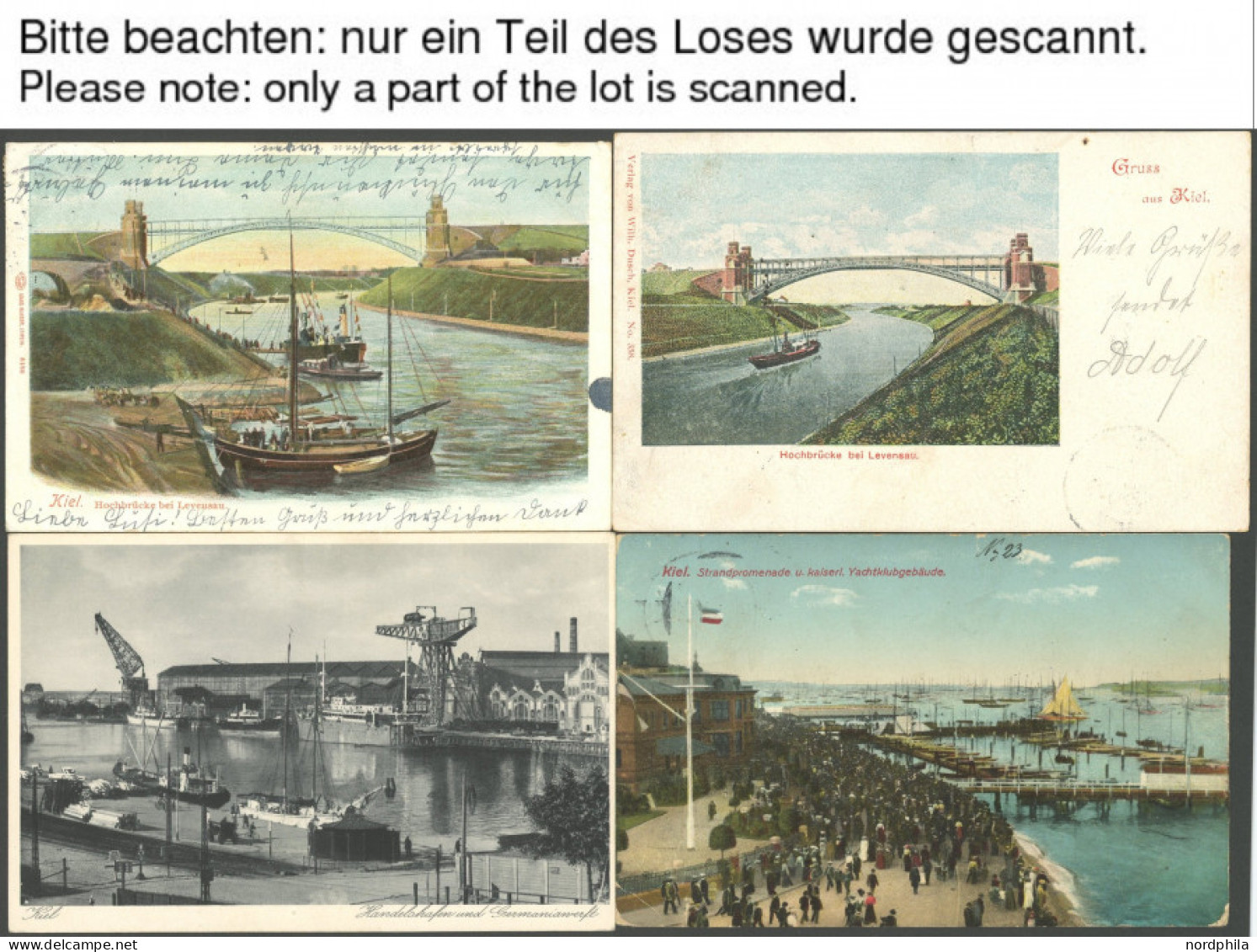 DEUTSCHLAND ETC. KIEL, Ca. 1897-1940, Sammlung Von 80 Verschiedenen Ansichtskarten, Dabei 10 Farbige Lithografien, Inter - Andere & Zonder Classificatie