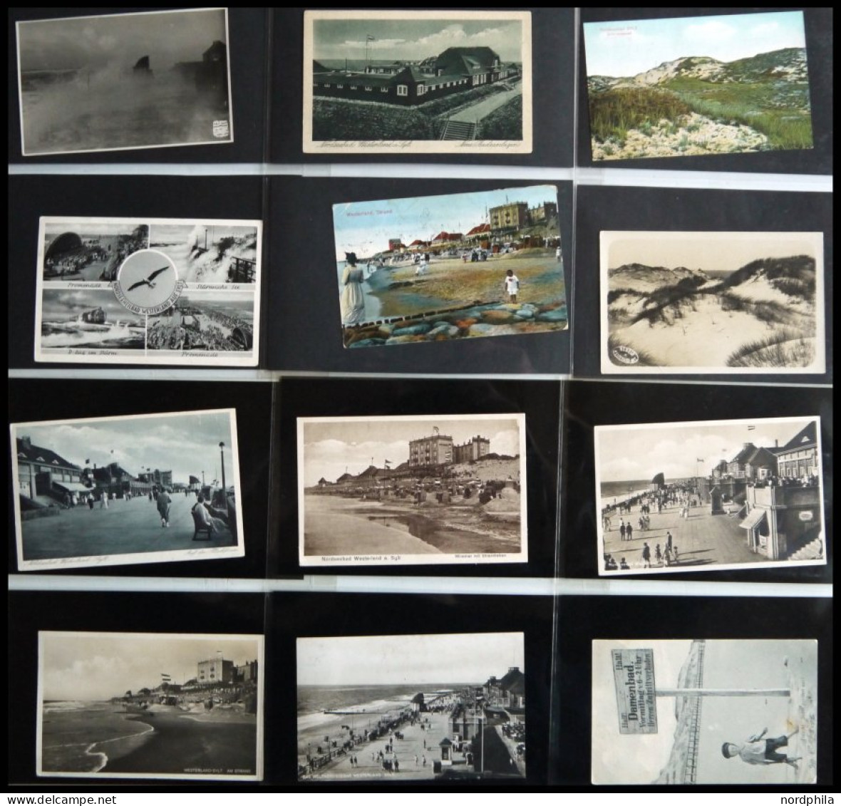 DEUTSCHLAND ETC. SYLT - Westerland, Sammlung von 100 verschiedenen Ansichtskarten im Briefalbum, dabei Gruß aus-Karten, 