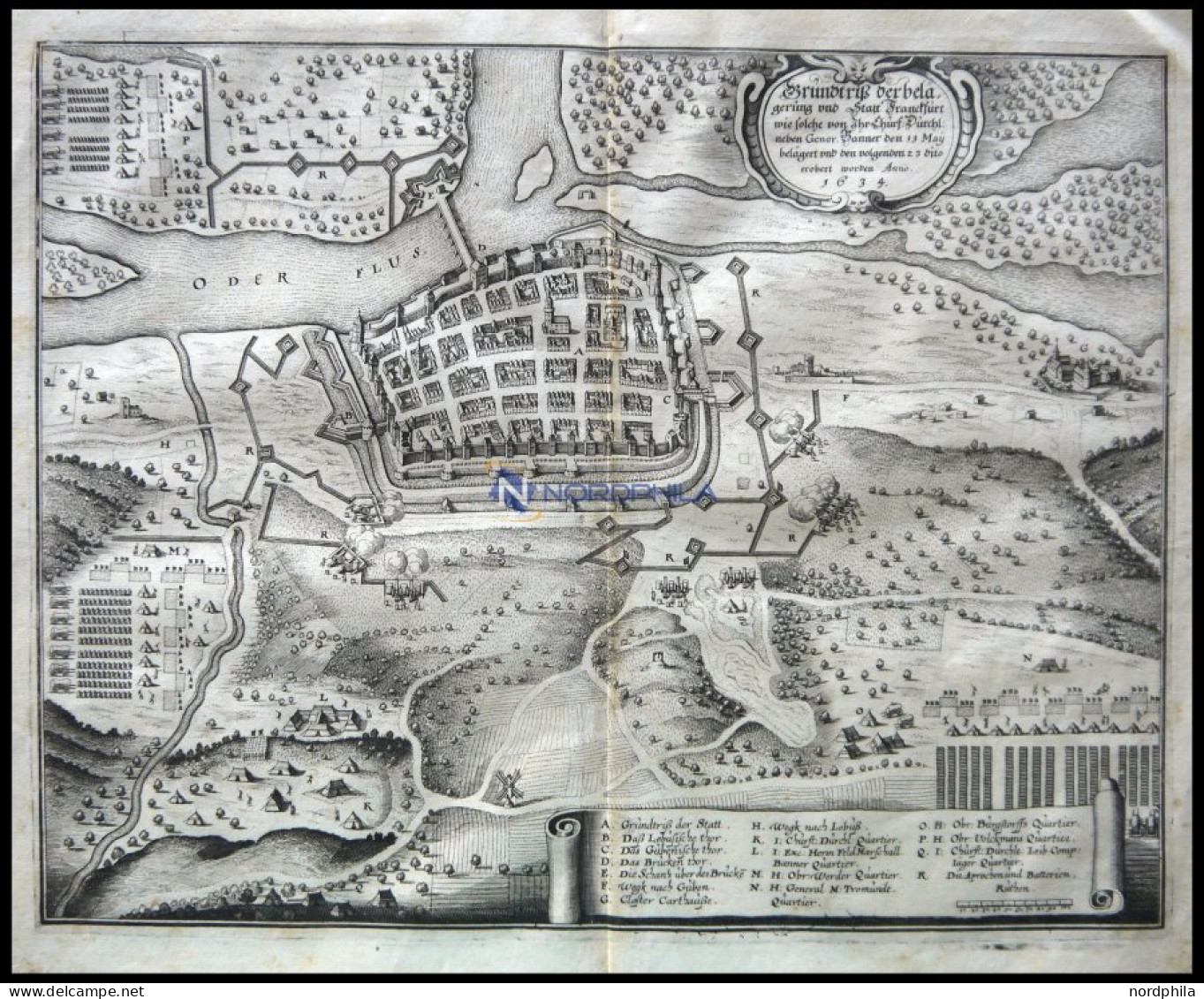 FRANKFURT/ODER, Grundriß Und Belagerung Im Jahre 1634, Kupferstichum 1700 - Prints & Engravings