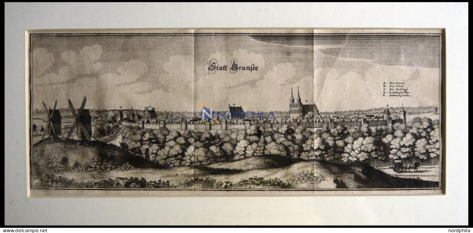 GRANSEE, Gesamtansicht, Kupferstich Von Merian Um 1645 - Prenten & Gravure