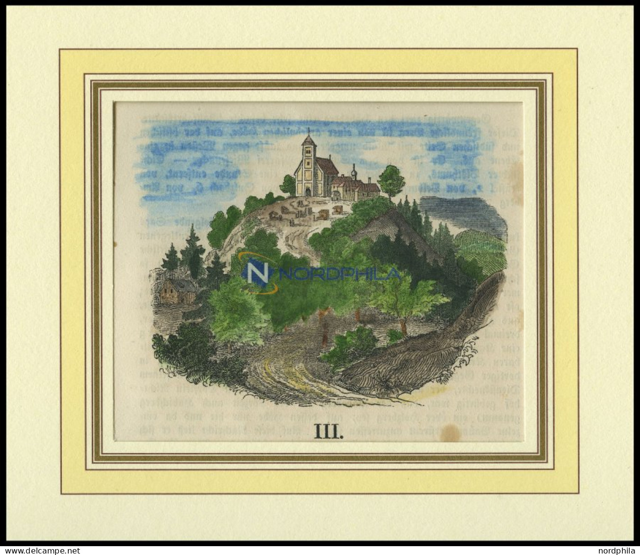 HABSBERG/OBERPFALZ, Bei Neumarkt, Wallfahrtskirche Falkenberg( Maria, Heil Der Kranken), Kolorierter Holzstich A.d. Sulz - Prints & Engravings