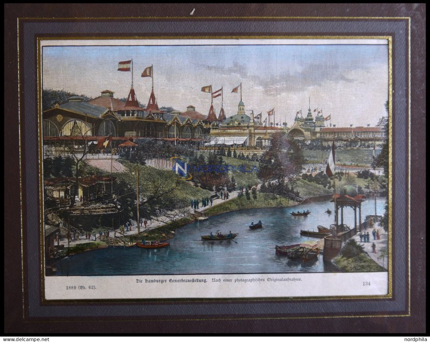 HAMBURG: Die Gewerbeausstellung, Kolorierter Holzstich Aus über Land Und Meer Um 1880 - Stiche & Gravuren