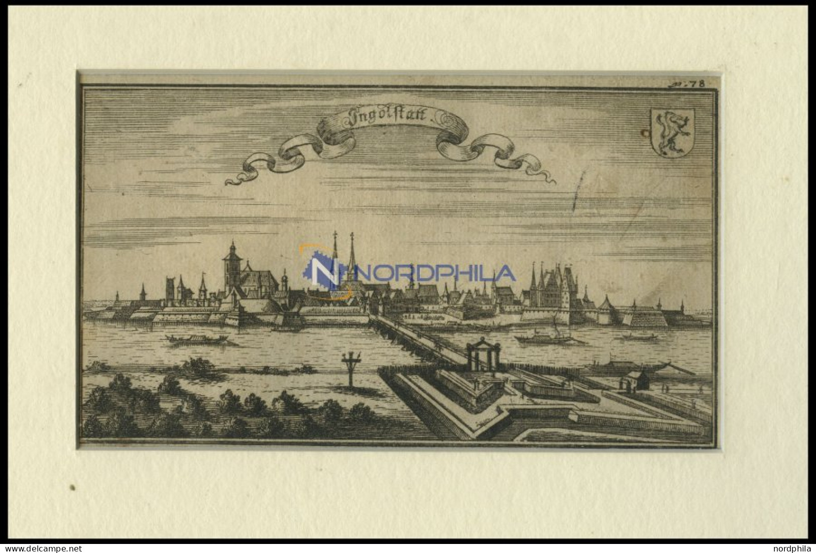 INGOLSTADT, Gesamtansicht, Kupferstich Von Ertl, 1687 - Estampes & Gravures