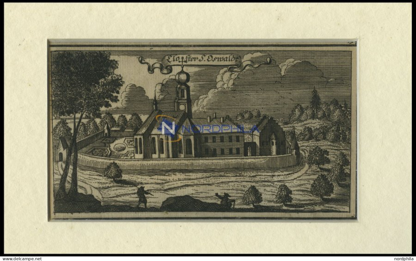 ST. OSWALD: Das Kloster, Kupferstich Von Ertl, 1687 - Prenten & Gravure