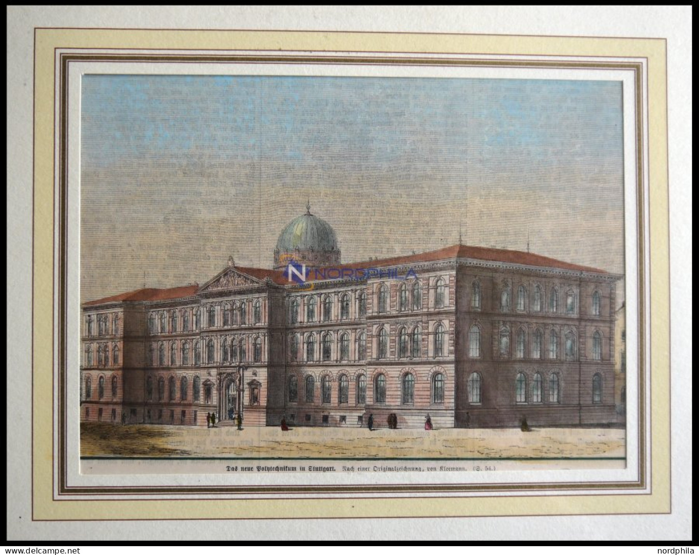 STUTTGART: Das Neue Polytechnikum, Kolorierter Holzstich Von Kleemann Um 1880 - Prenten & Gravure