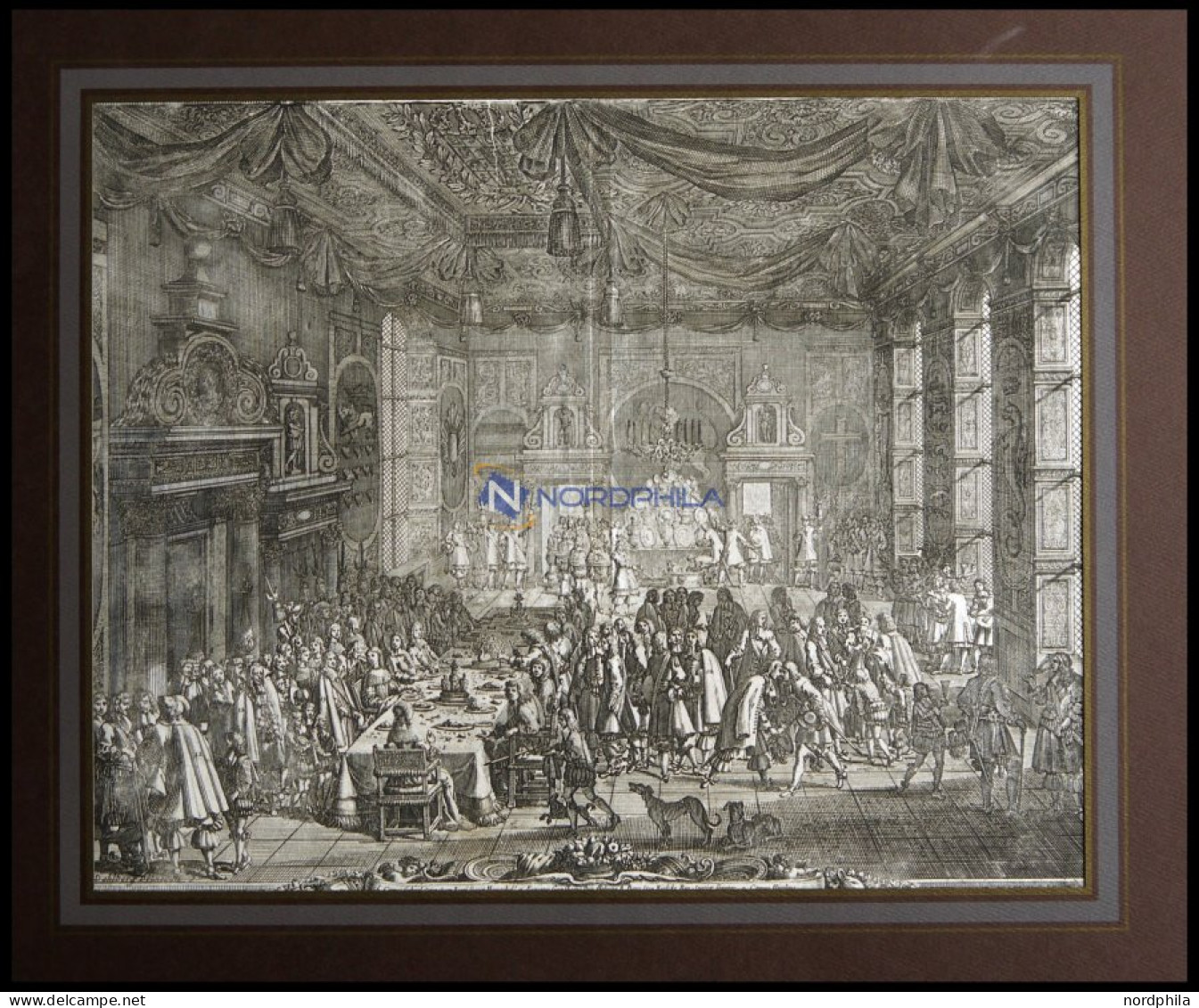 FREDERIKSBORG: Friedens=Banquet Zu Friderichsburg Vom 3. - 5. März 1658, Dekorative Ansicht Vom Festmahl Mit Genauer Bes - Lithographies