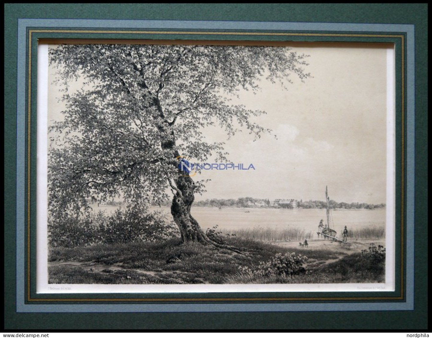 SORØ: Partie Mit See, Getönte Lithographie Von Hellesen/Baerentzen 1856 - Lithografieën