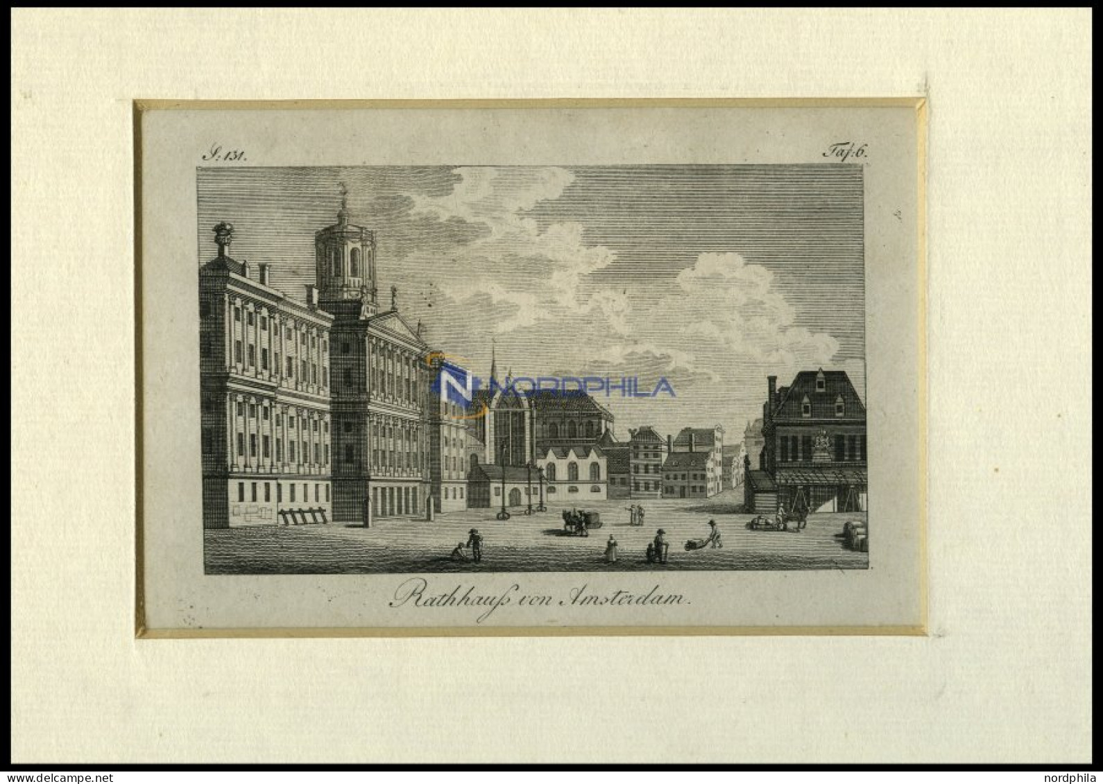 AMSTERDAM: Das Rathaus, Kupferstich Um 1800 - Lithografieën