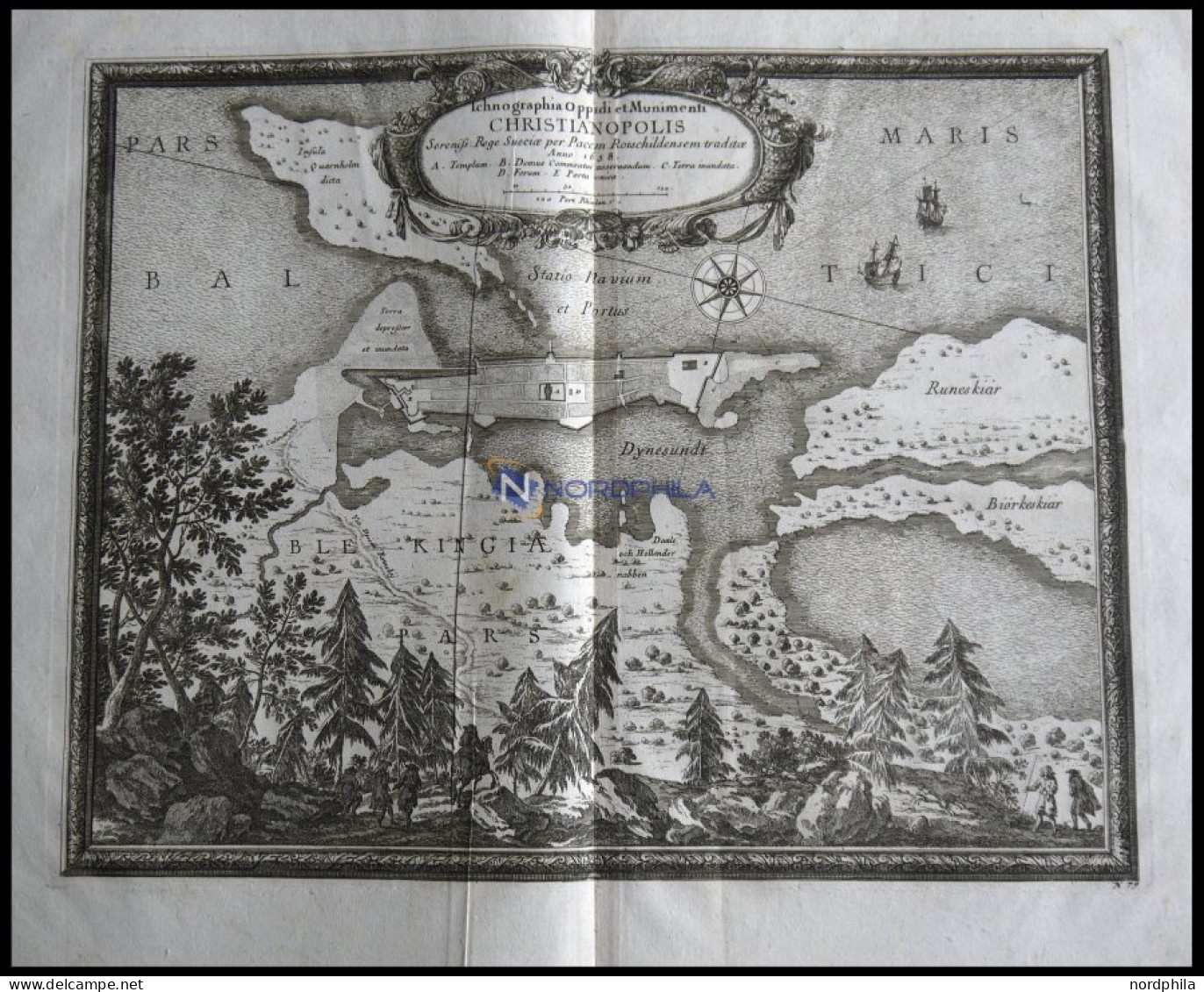 CHRISTIANOPEL, Grundrißplan Der Stadt Und Festung Nebst Umliegender Gegend, Hübsche Ansicht, Kupferstich Von Pufendorf A - Lithographies