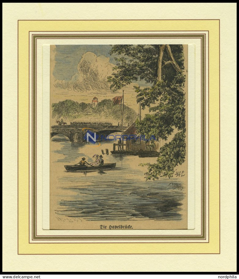 BABEL: Die Brücke, Kolorierter Holzstich Von 1876 - Lithografieën