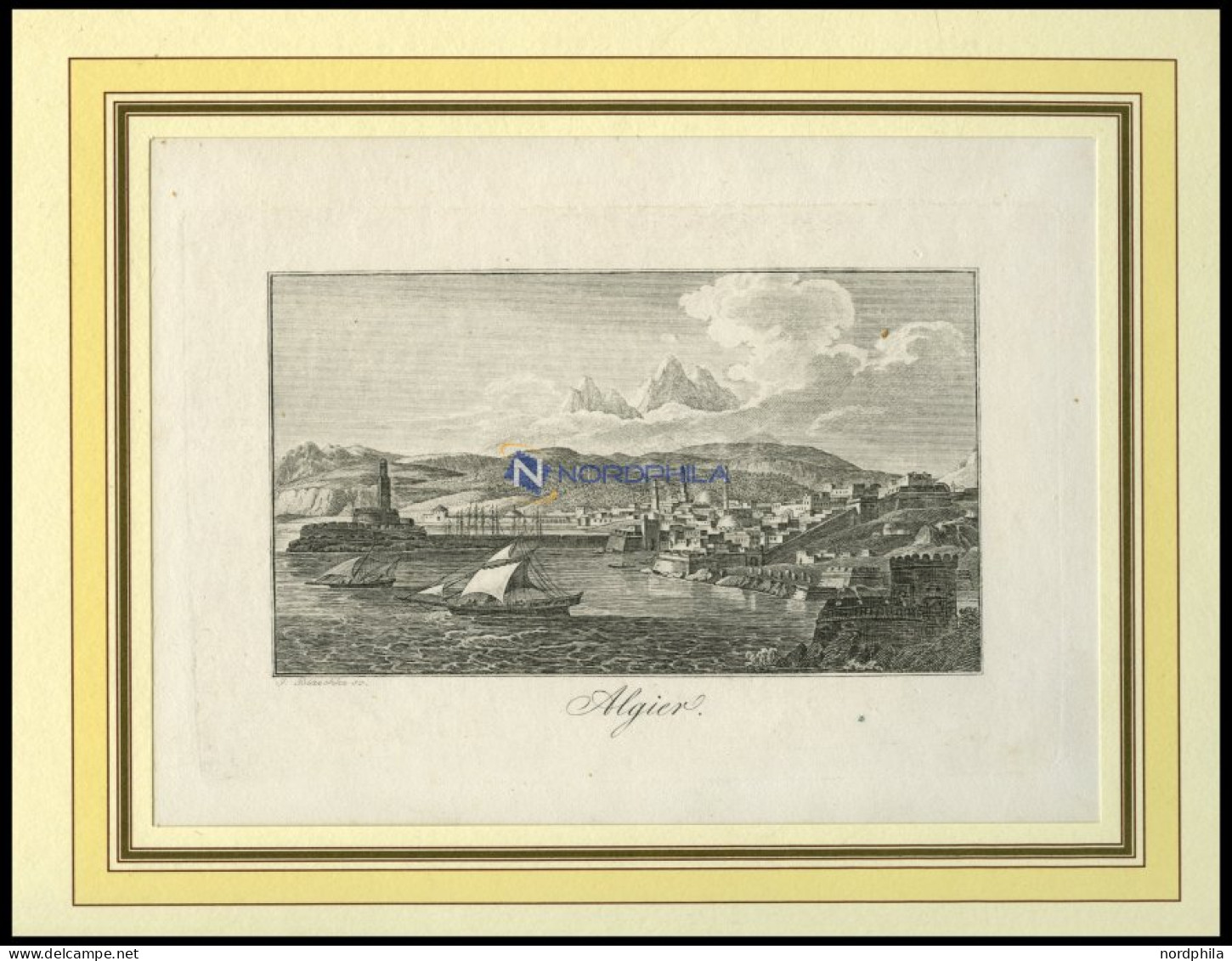 ALGERIEN: Algier, Gesamtansicht, Kupferstich Von Blaschke Um 1830 - Lithographien