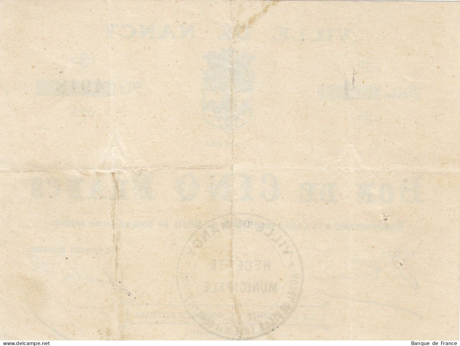 Ville De NANCY Bon De 5 F Du 2 Août 1914 Série 1 - JP.54-083 - Assez RARE - Bons & Nécessité