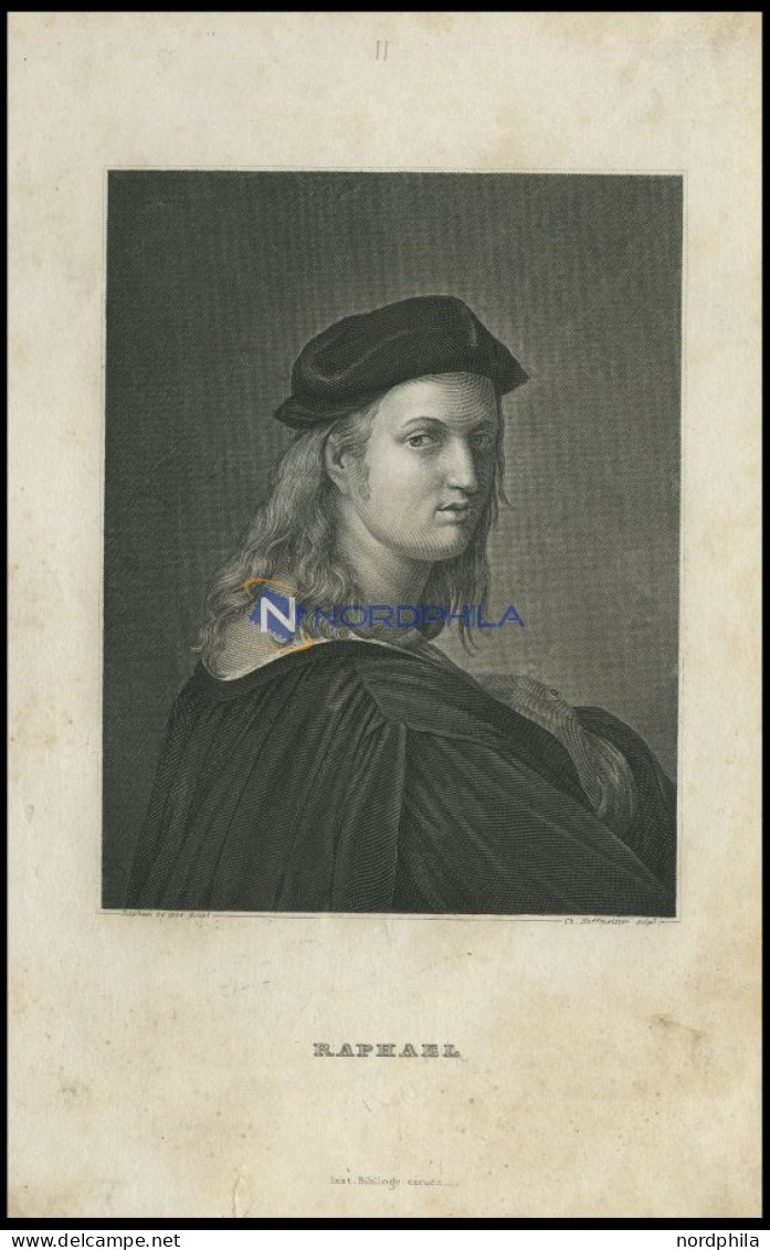 Raphael, Stahlstich Von B.I. Um 1840 - Lithographien