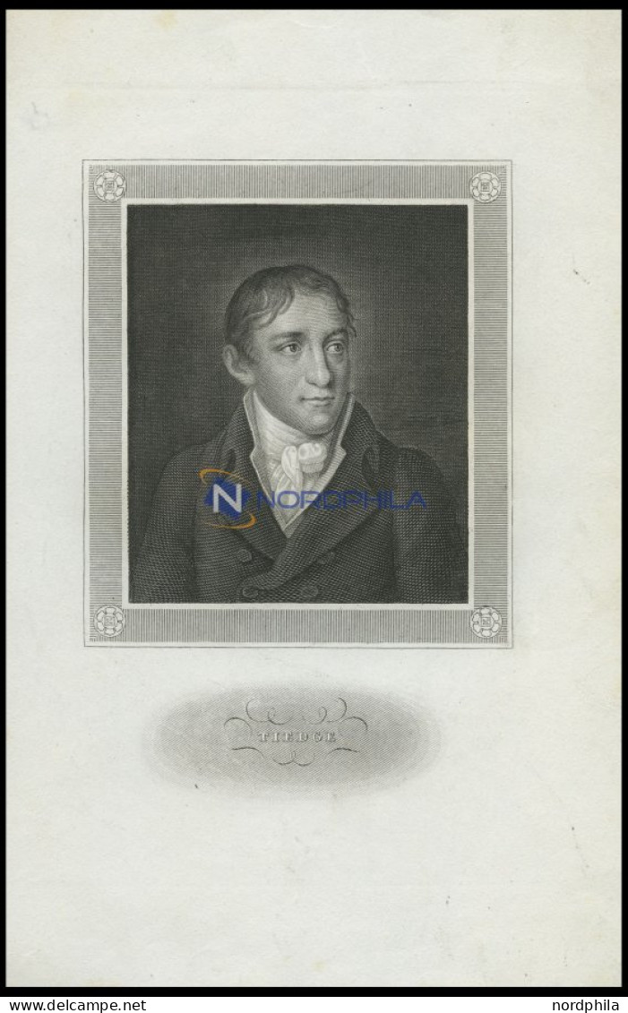 Tiedger, Poet, Stahlstich Um 1840 - Lithographien
