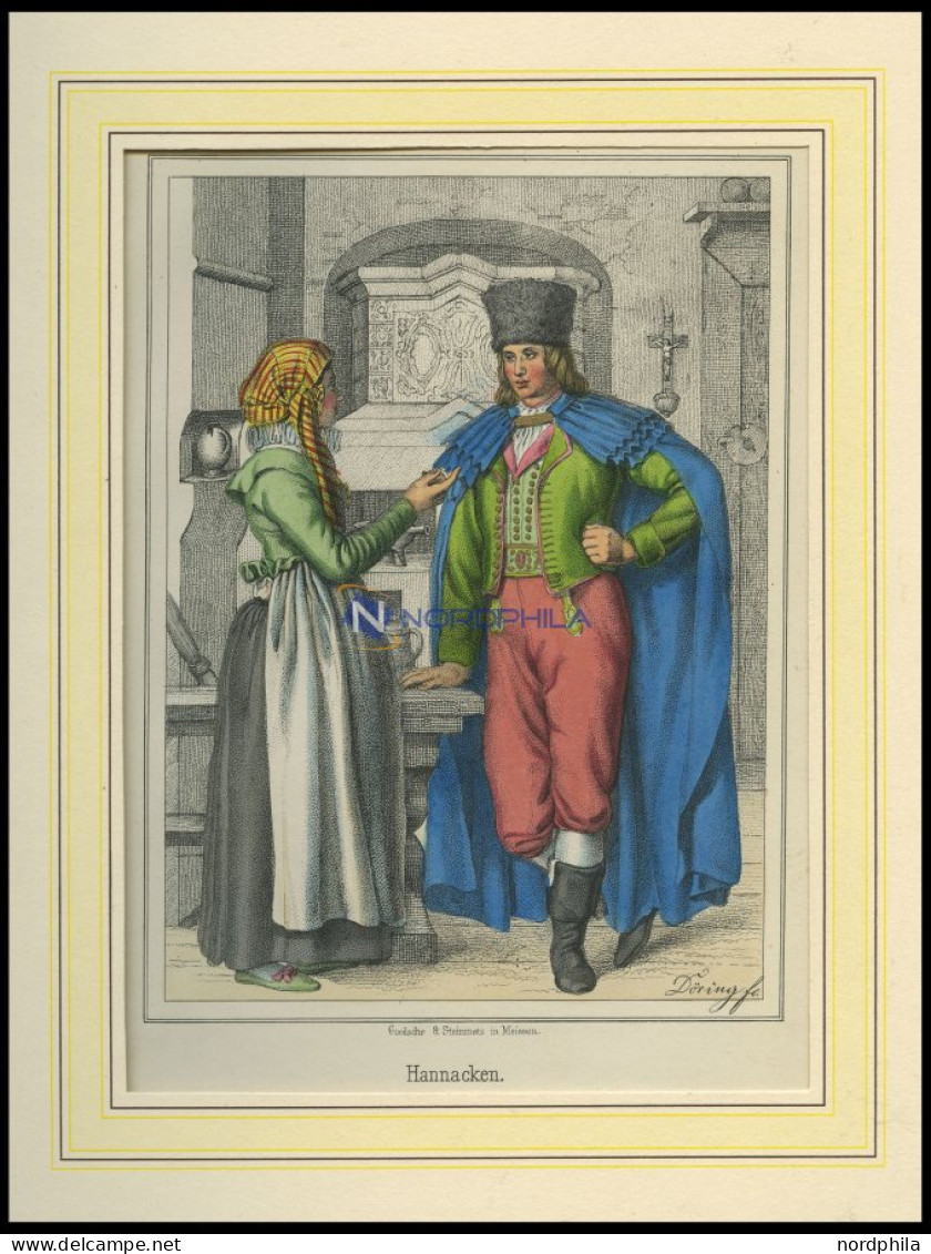 Hannacken, Kolorierter Stahlstich Von Döring Um 1840 - Lithographien