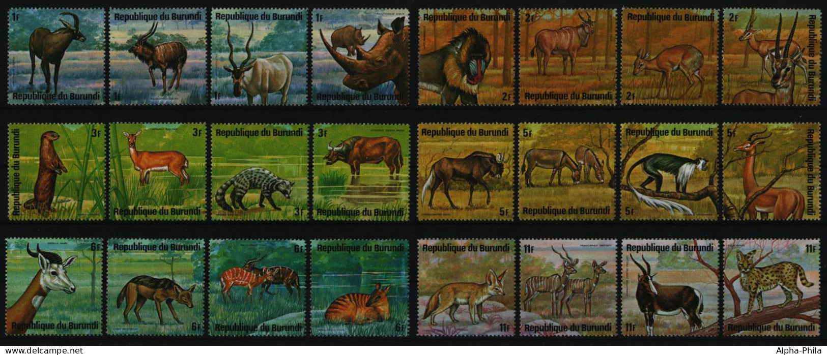 Burundi 1975 - Mi-Nr. 1149-1172 ** - MNH - Einzeln - Wildtiere / Wild Animals - Neufs