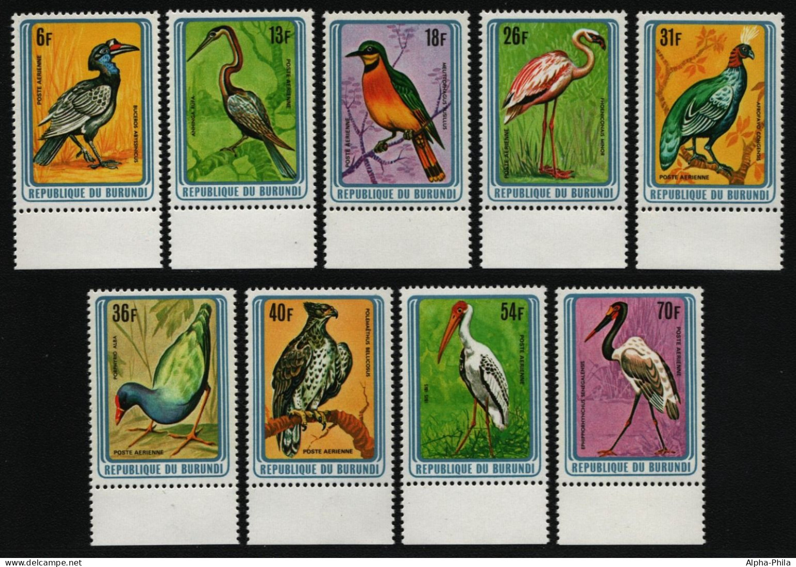 Burundi 1979 - Mi-Nr. 1505-1513 ** - MNH - Vögel / Birds - Nuevos