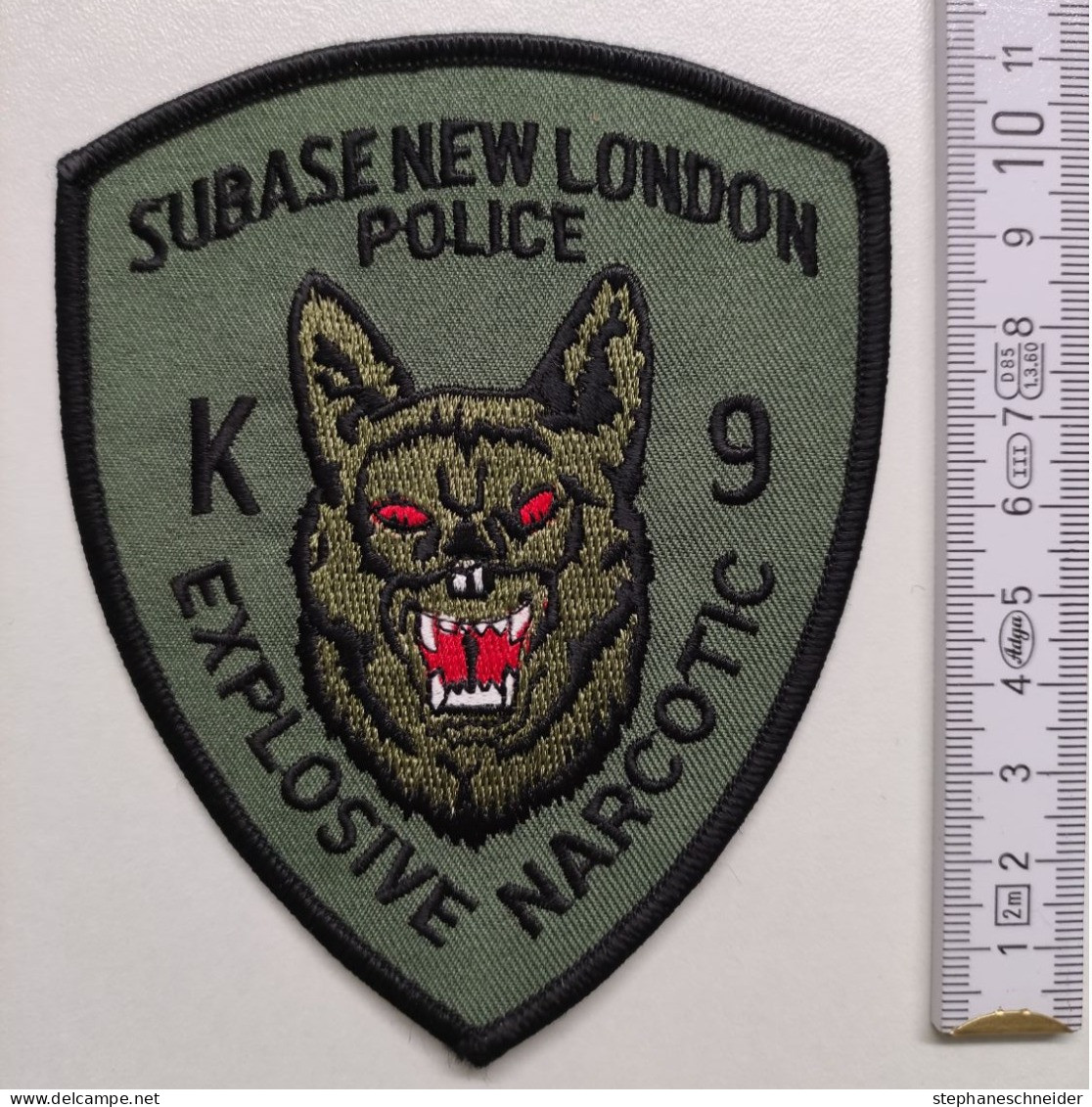 ECUSSON POLICE GENDARMERIE PATCH BADGE CANINE K9 - EXPLOSIVE NARCOTIC SUBASE NEW LONDON POLICE - Police & Gendarmerie