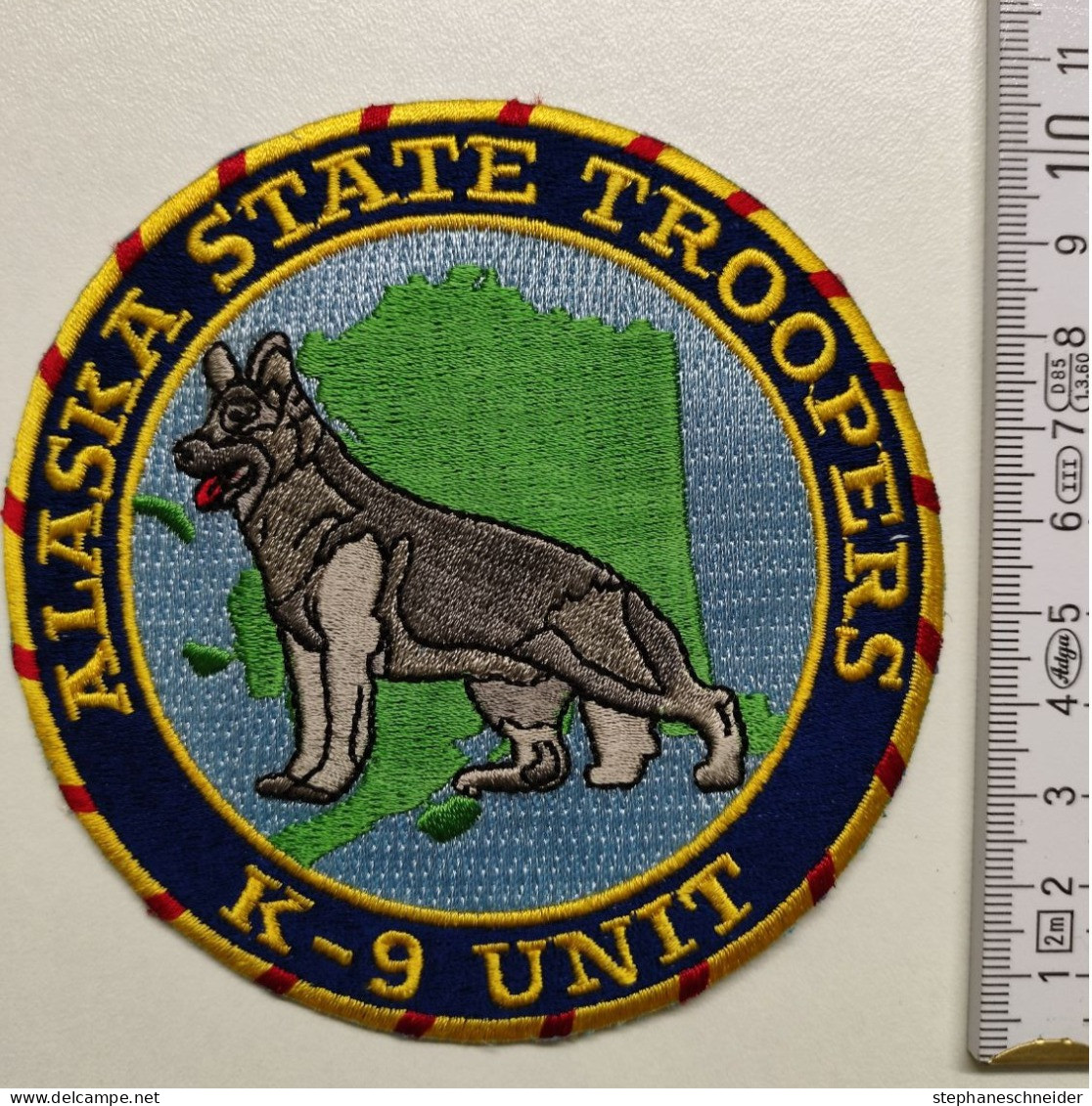 ECUSSON POLICE GENDARMERIE PATCH BADGE CANINE K9 -ALASKA STATE TROOPERS K-9 UNIT - Police & Gendarmerie