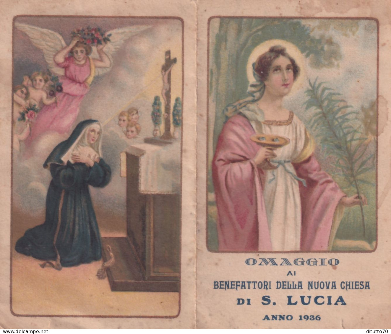 Calendarietto - Benefattori Della Nuova Chiesa Di S.lucia - Anno 1936 - Formato Piccolo : 1921-40