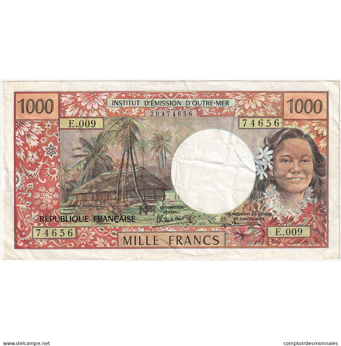 Tahiti, 1000 Francs, Undated (1971-85), KM:27d, TTB - Papeete (French Polynesia 1914-1985)