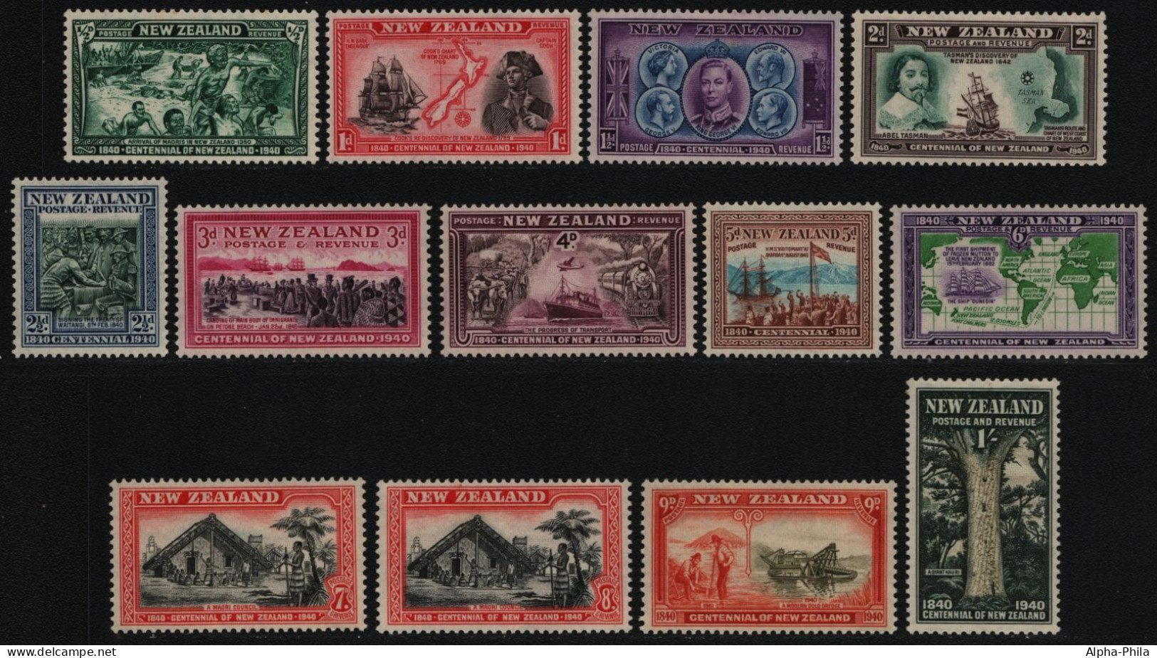 Neuseeland 1940 - Mi-Nr. 253-265 ** - MNH - Jahrhundertfeier - Unused Stamps