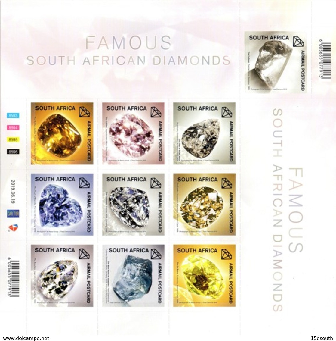 South Africa - 2019 Famous Diamonds Sheet (**) - Minerales