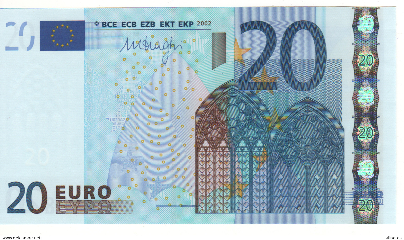 20 EURO  "M"   PORTUGAL   Firma Draghi    U 020 A2   /  FDS - UNC - 20 Euro