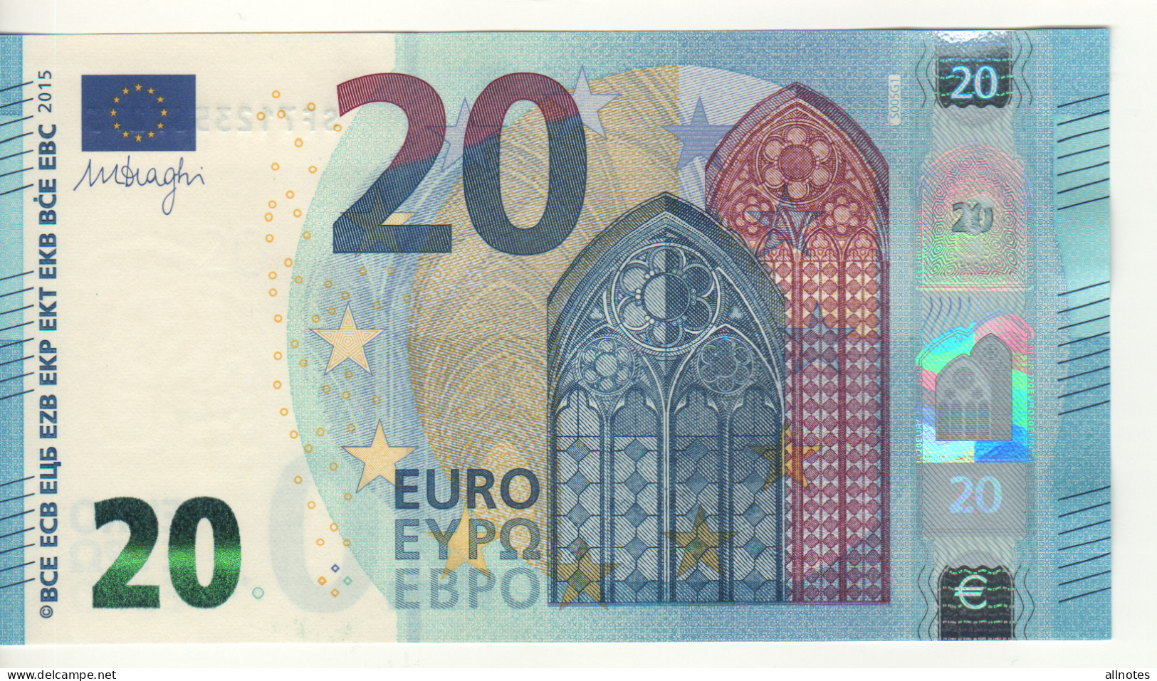 20 EURO  'Italy'   DRAGHI    S 005 G1     SF7123567275  /  FDS - UNC - 20 Euro