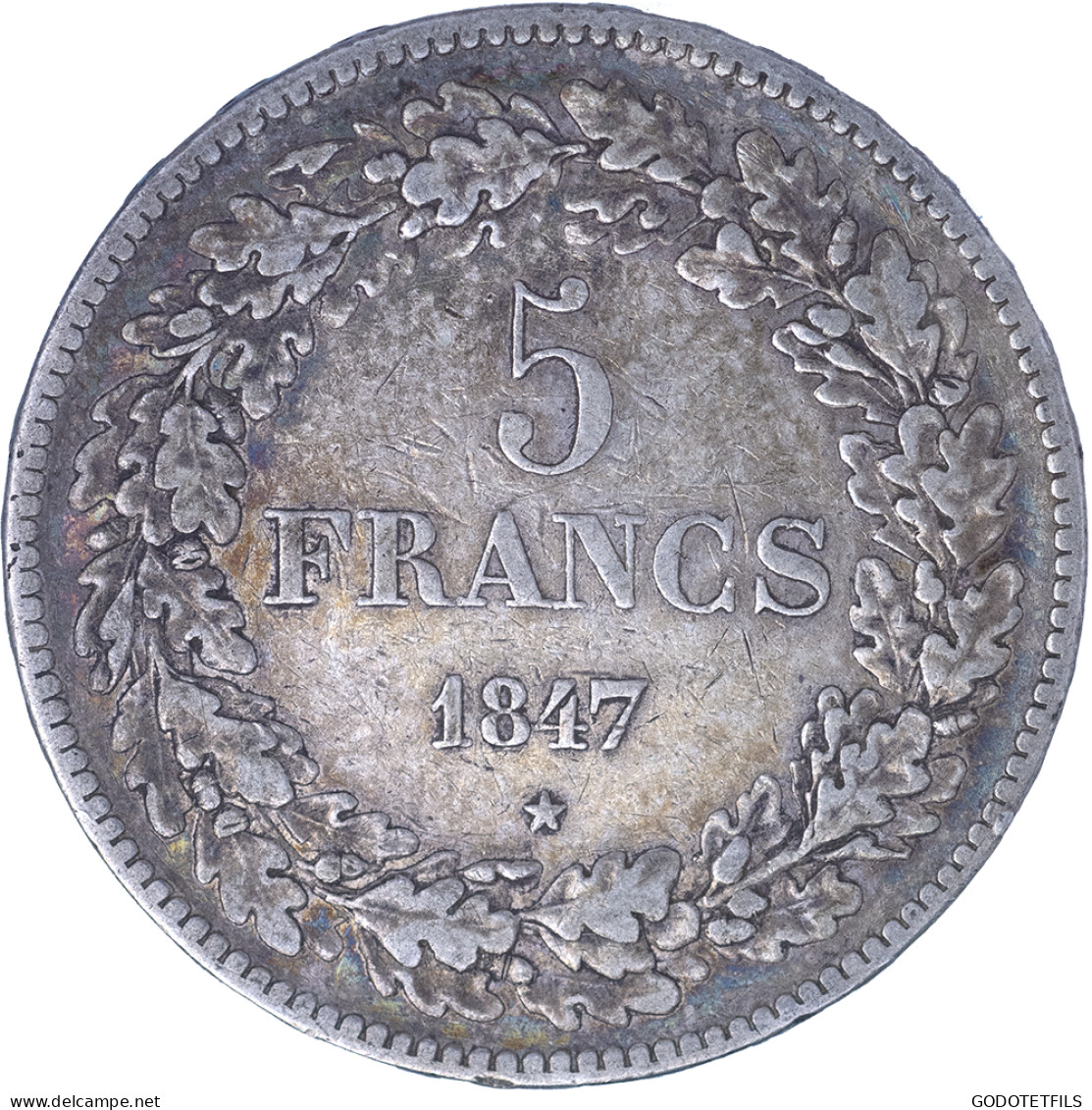 Belgique-5 Francs Léopold Ier 1847 Bruxelles - 5 Frank