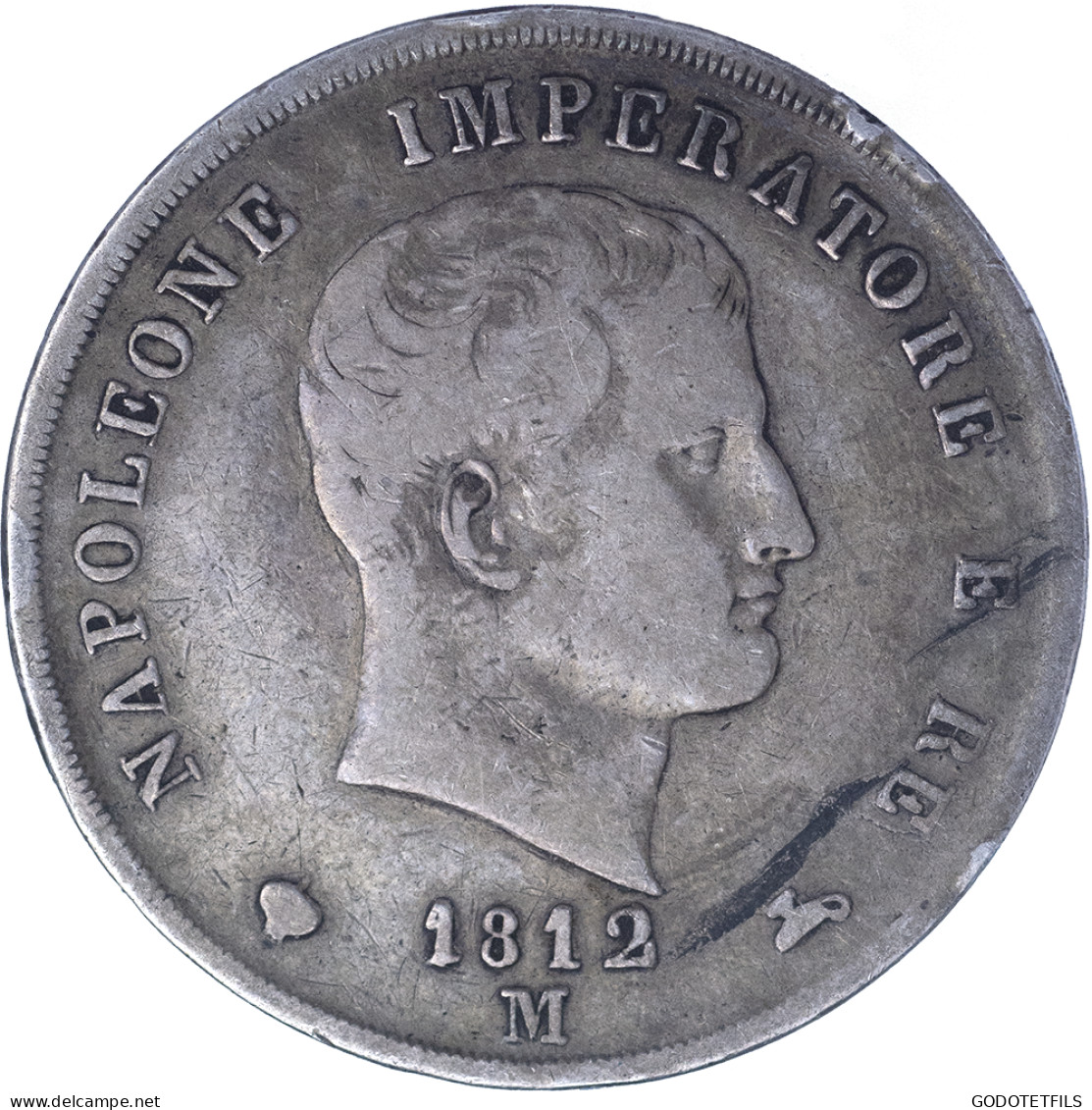 Premier Empire-5 Lire Napoléon Ier 1812 Milan - Napoleonic