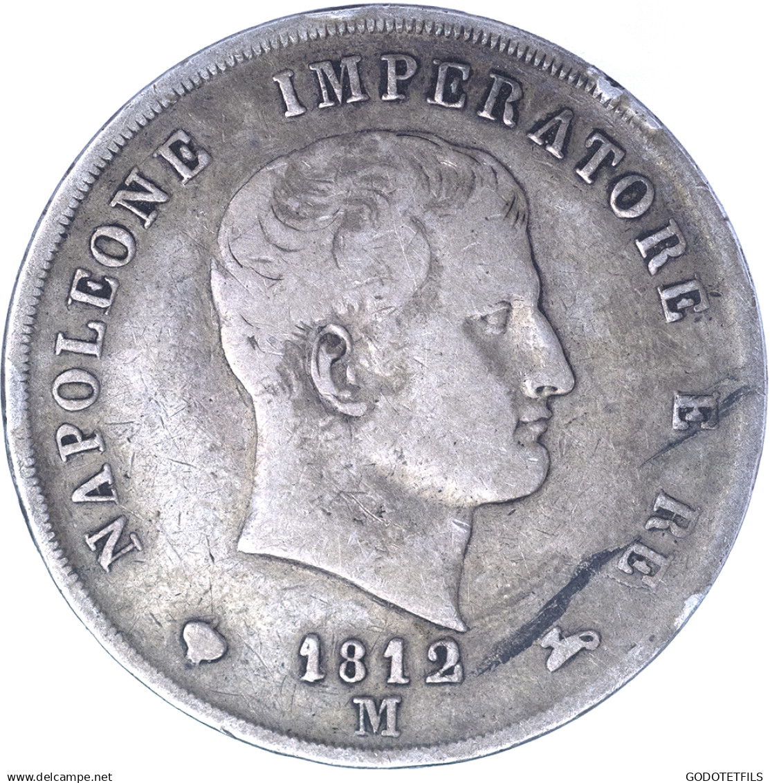 Premier Empire-5 Lire Napoléon Ier 1812 Milan - Napoléonniennes