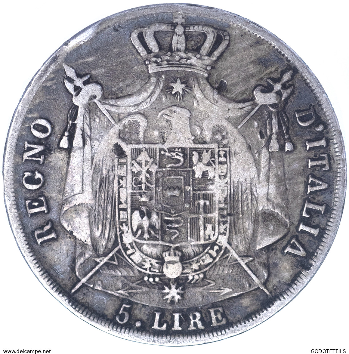 Premier Empire-5 Lire Napoléon Ier 1812 Milan - Napoleonische