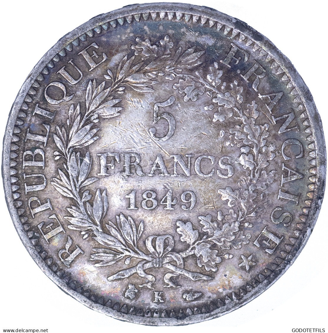 II ème République-5 Francs Hercule 1849 Bordeaux - 5 Francs