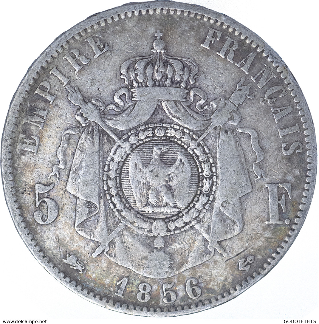 Second-Empire- 5 Francs Napoléon III Tête Nue 1856 Lyon - 5 Francs