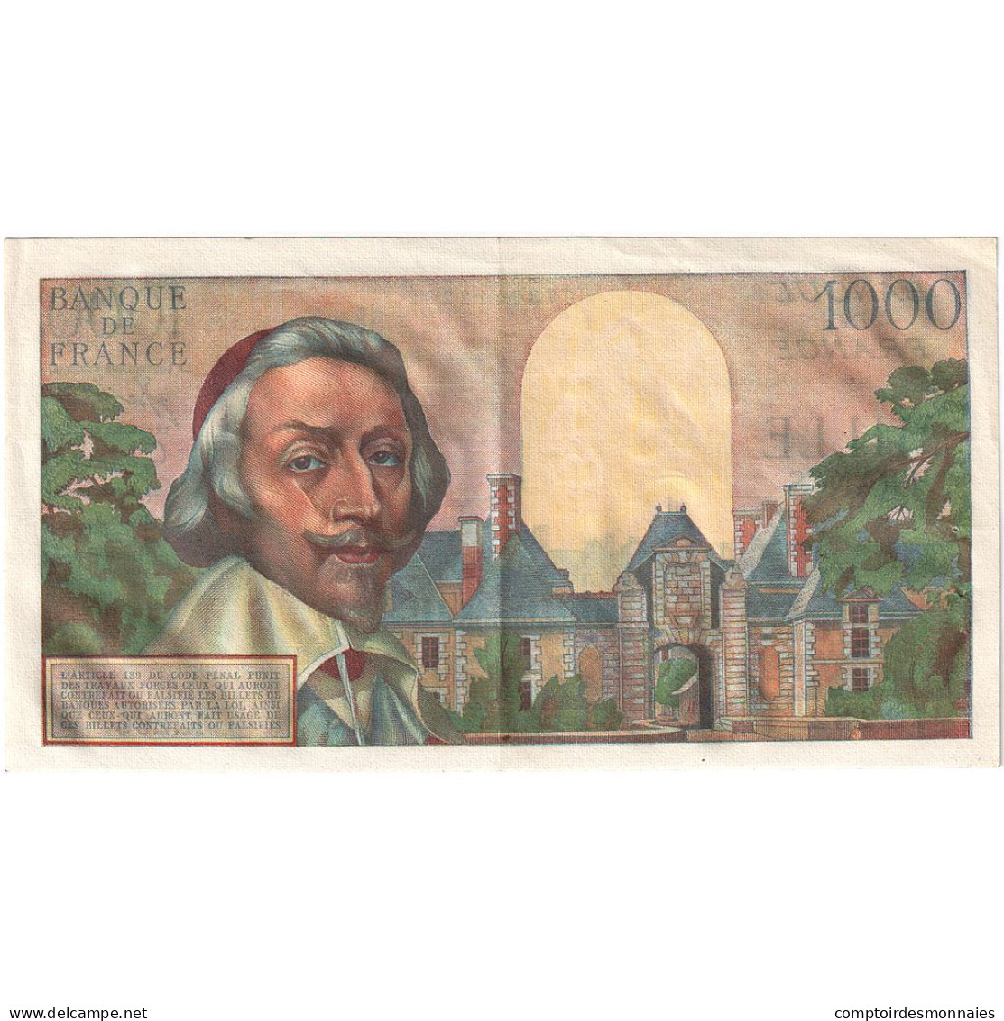 France, 1000 Francs, Richelieu, 1956-12-06, K.296, SUP - 1 000 F 1953-1957 ''Richelieu''