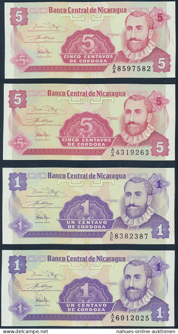 8 Geldscheie Banknoten Nicaragua P167-P170 1990/91 Bankfrisch UNC - Sonstige & Ohne Zuordnung